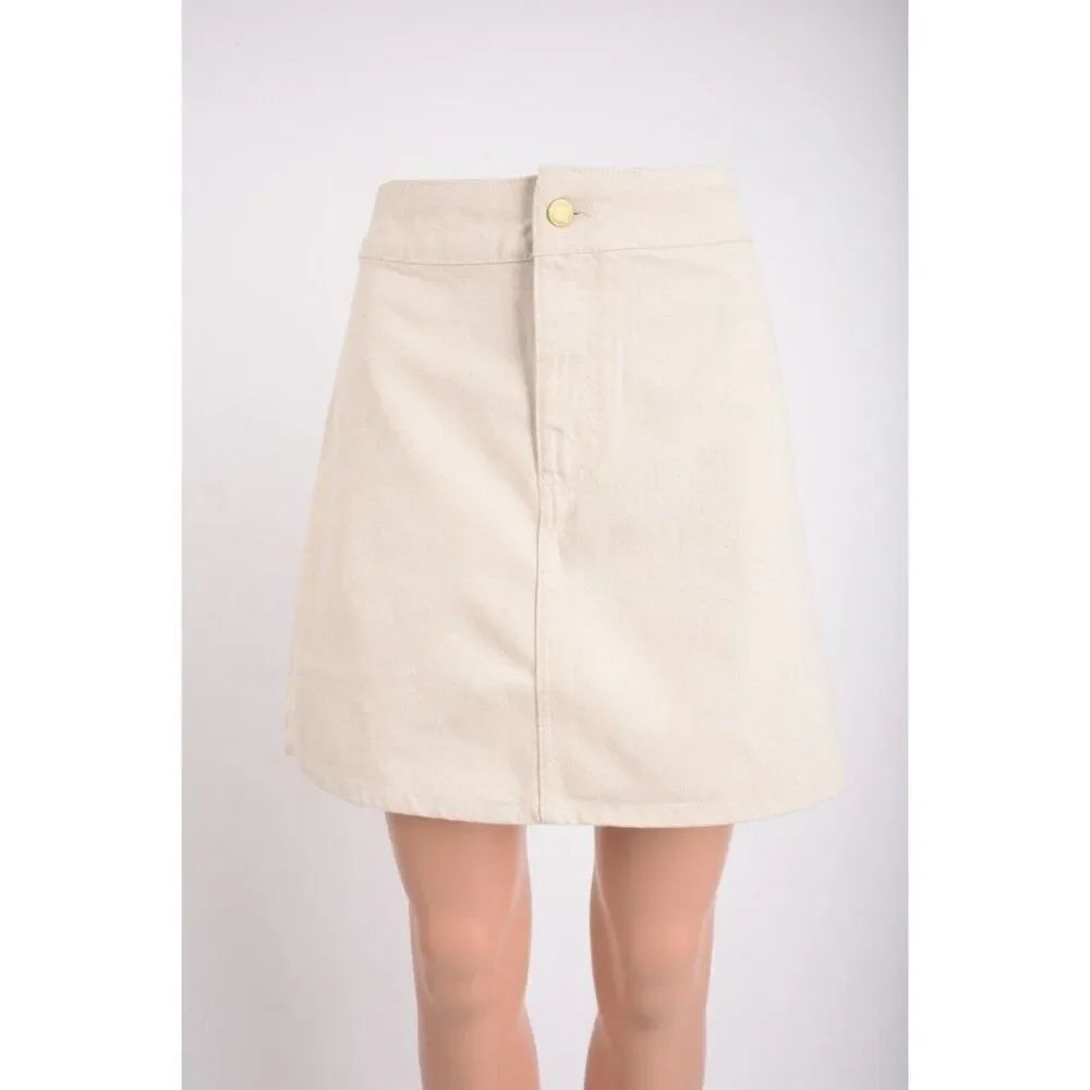 Triarchy Womens Ms.Triarchy Off White Short Denim Skirt L EU 31 3009-201 New